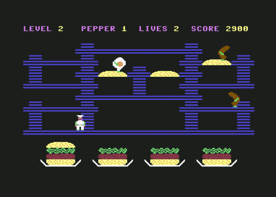 Burger Time Screenshot 7 (Commodore 64)