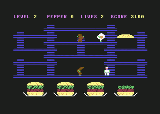 Burger Time Screenshot 9 (Commodore 64)