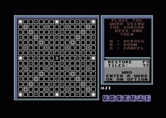 Computer Scrabble Deluxe Screenshot 5 (Commodore 64)