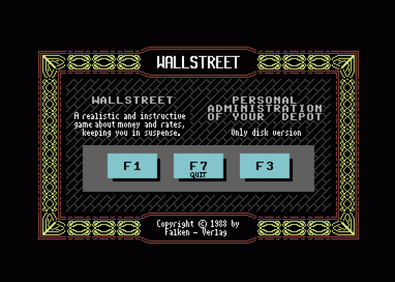 Wall Street Screenshot 1 (Commodore 64)