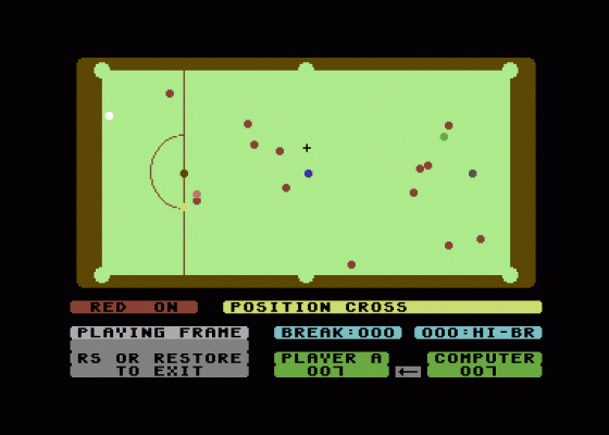 On Cue Screenshot 6 (Commodore 64/128)