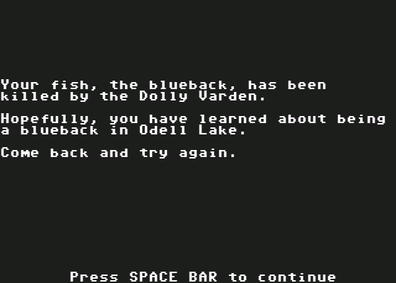 Odell Lake Screenshot 7 (Commodore 64/128)