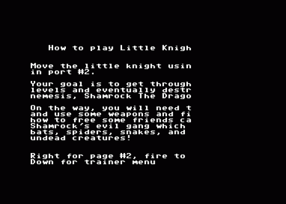 Little Knight Arthur Screenshot 12 (Commodore 64)