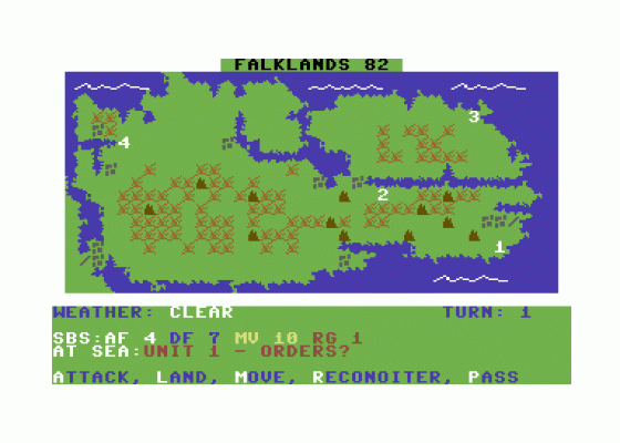 Falklands 82 Screenshot 1 (Commodore 64)