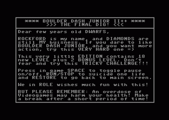 Boulder Dash Jnr II Screenshot 10 (Commodore 64/128)