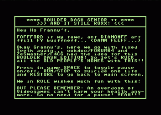 Boulder Dash Senior Screenshot 9 (Commodore 64/128)