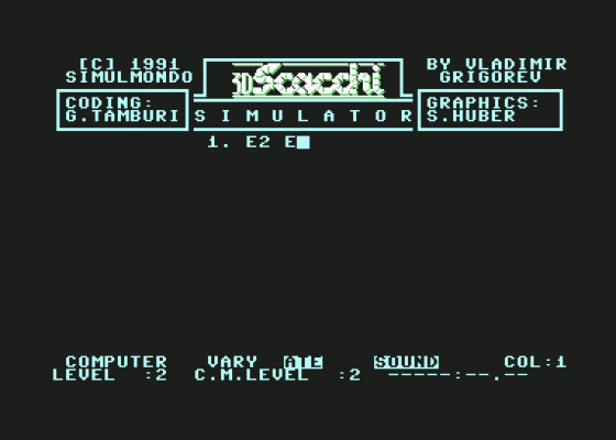 3D Scacchi Simulator Screenshot 5 (Commodore 64/128)