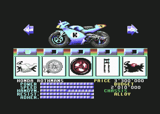 500cc Motomanager Screenshot 7 (Commodore 64)