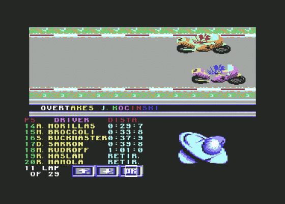 500cc Motomanager Screenshot 11 (Commodore 64)