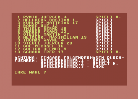 Bundesliga Live Screenshot 6 (Commodore 64)