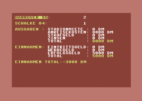 Bundesliga Live Screenshot 8 (Commodore 64)