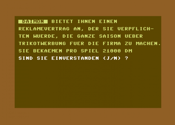 Bundesliga Live Screenshot 11 (Commodore 64)