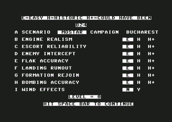 B-24 Flight Simulator Screenshot 13 (Commodore 64/128)