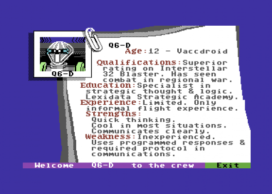 Psi-5 Trading Company Screenshot 10 (Commodore 64/128)