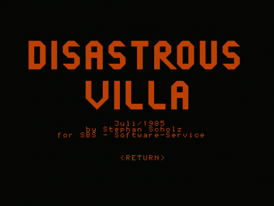 Disastrous Villa