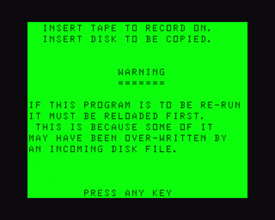 Delta Utility - Disk To Tape Screenshot