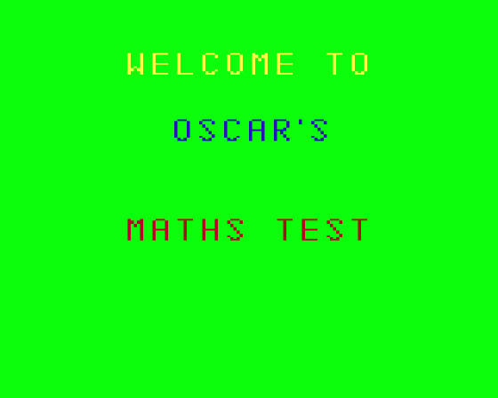 Oscar The Owl's Maths Test