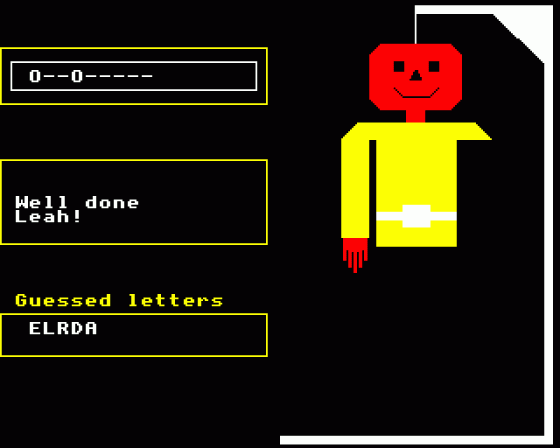 Wordhang Screenshot 6 (Acorn Electron)