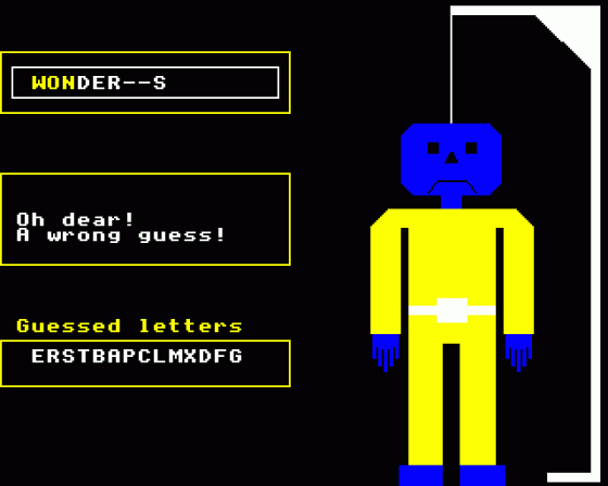 Wordhang Screenshot 15 (Acorn Electron)