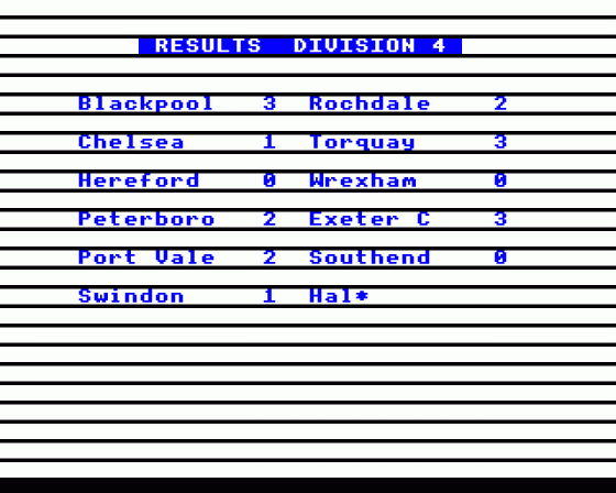 Football Manager Screenshot 15 (Acorn Electron)