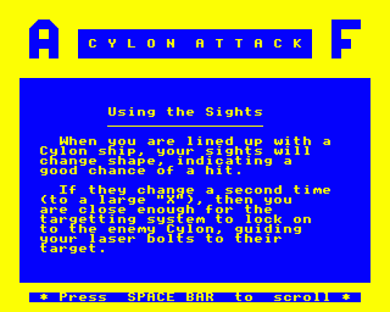 Cylon Attack Screenshot 25 (Acorn Electron)