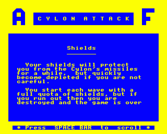 Cylon Attack Screenshot 26 (Acorn Electron)