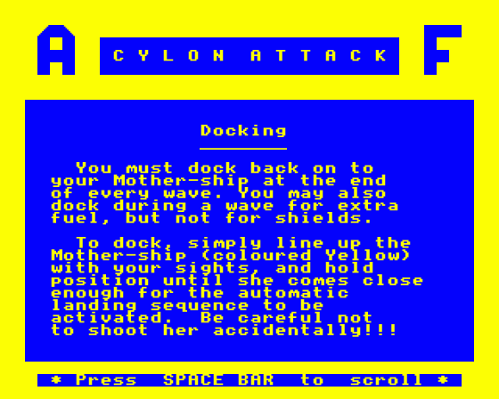 Cylon Attack Screenshot 29 (Acorn Electron)