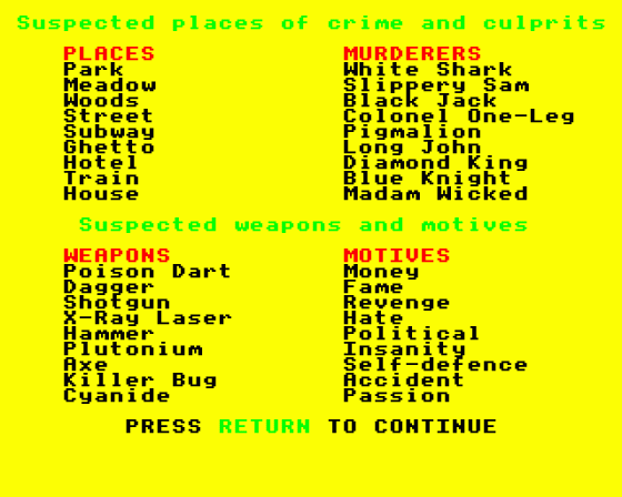 Detective Screenshot 13 (Acorn Electron)