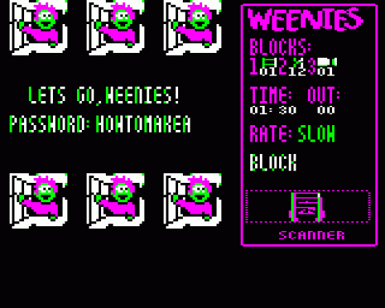 Weenies Screenshot 11 (BBC/Electron)