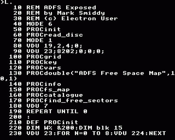 ADFS Free Space Map