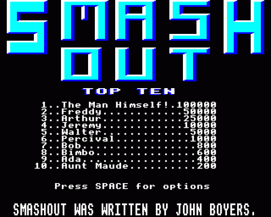 Smash Out Screenshot 10 (Acorn Electron)