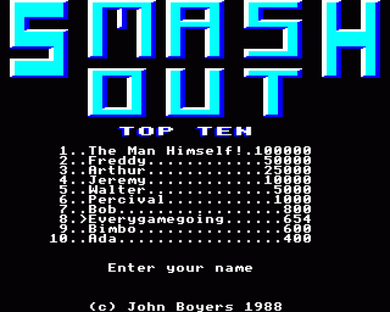 Smash Out Screenshot 15 (Acorn Electron)