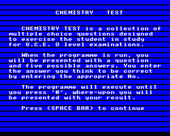 Chemistry 'O' Level