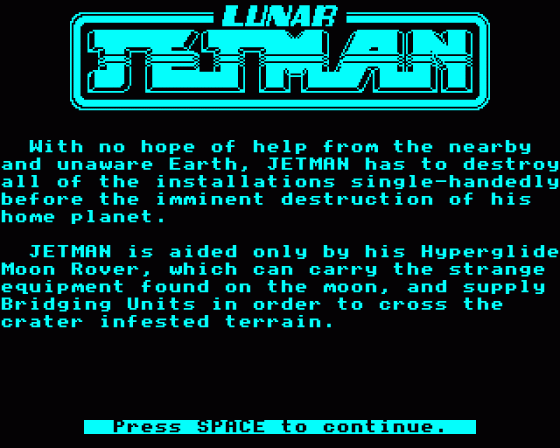 Lunar Jetman Screenshot 11 (Acorn Electron)