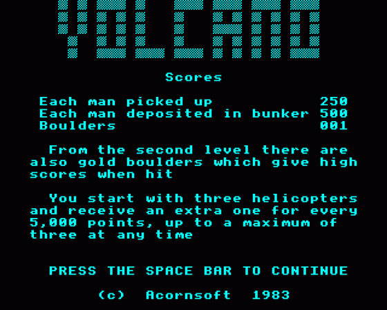 Volcano Screenshot 10 (Acorn Electron)