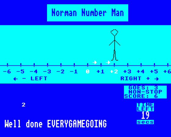 Norman Number Man Screenshot 5 (BBC/Electron)