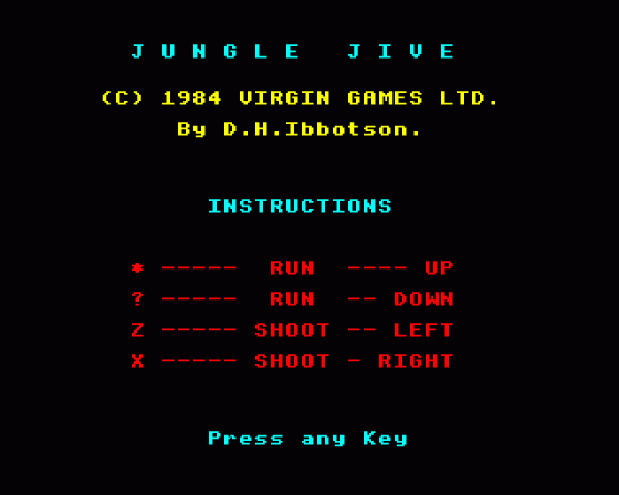 Jungle Jive Screenshot 1 (BBC/Electron)
