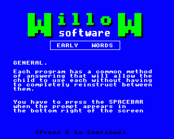 Early Words Screenshot 9 (BBC/Electron)