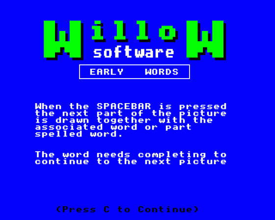 Early Words Screenshot 12 (BBC/Electron)