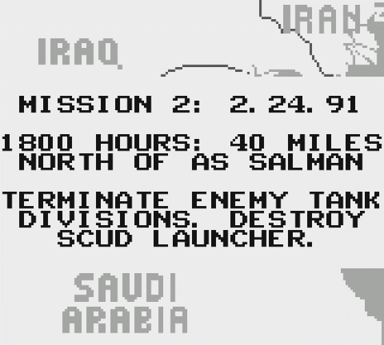 Super Battletank: War In The Gulf Screenshot 7 (Game Boy)