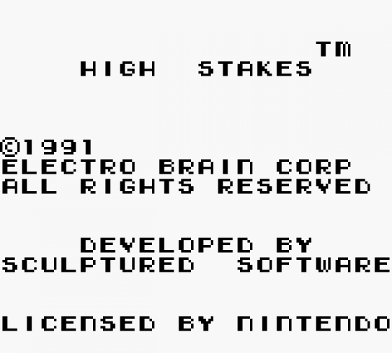 High Stakes Gambling Screenshot 6 (Game Boy)