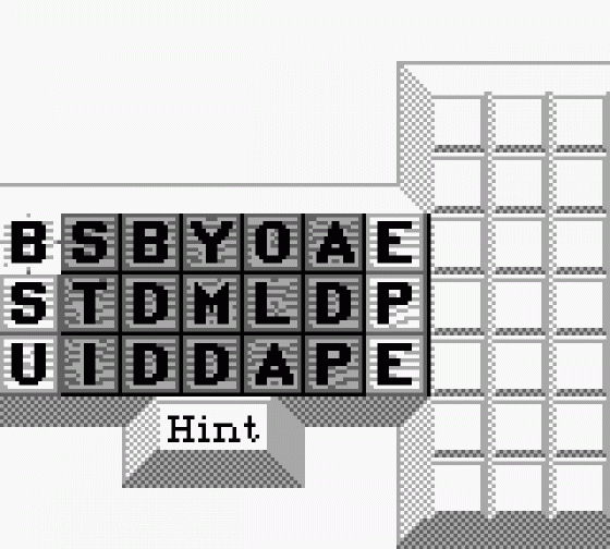 WordZap Screenshot 1 (Game Boy)