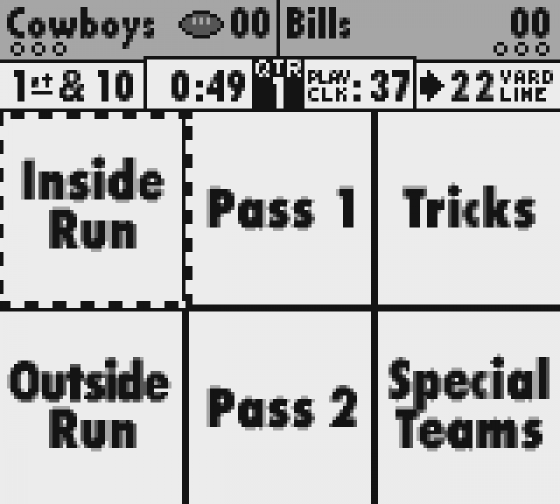 NFL Quarterback Club II Screenshot 6 (Game Boy)