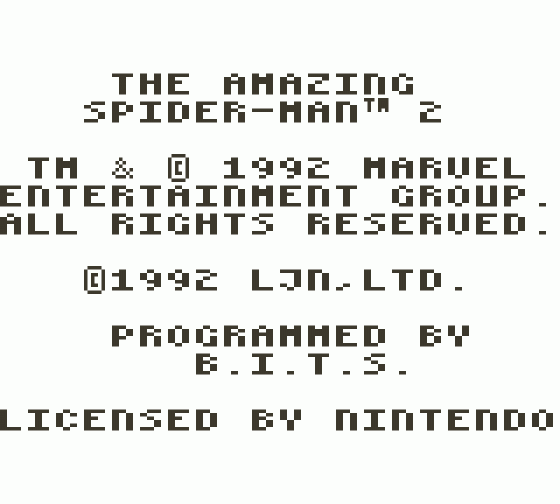 The Amazing Spider-Man 2 Screenshot 6 (Game Boy)