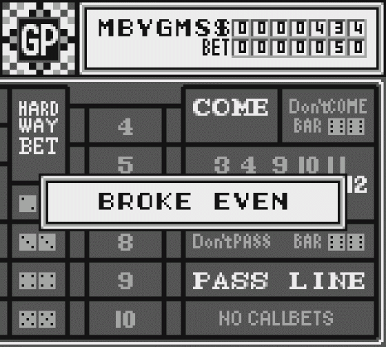 Vegas Stakes Screenshot 23 (Game Boy)