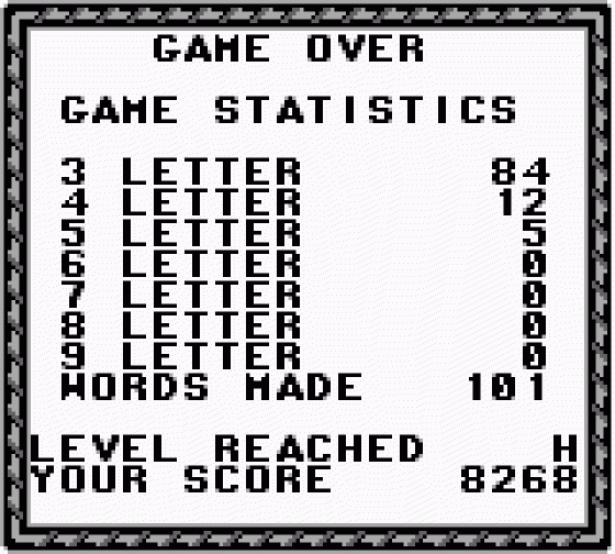 Wordtris Screenshot 15 (Game Boy)