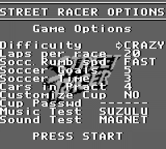 Street Racer Screenshot 11 (Game Boy)