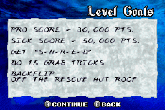 Shaun Palmer's Pro Snowboarder Screenshot 9 (Game Boy Advance)