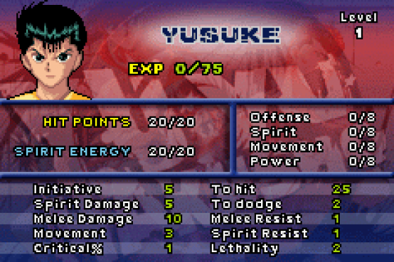 Yu Yu Hakusho: Ghost Files - Tournament Tactics Screenshot 10 (Game Boy Advance)