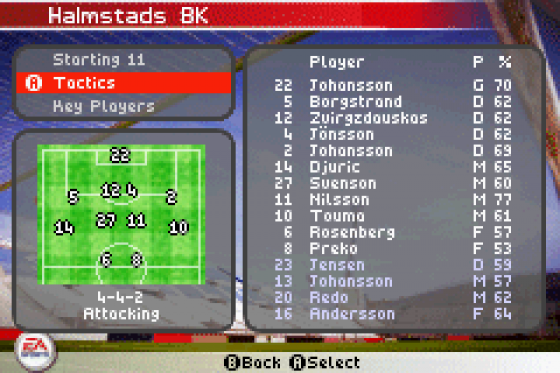 FIFA Soccer 2005 Screenshot 10 (Game Boy Advance)